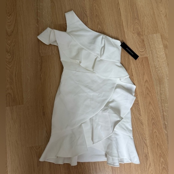 BCBGMaxAzria Dresses & Skirts - BCBGMAXAZRIA One Shoulder Ruffled Tulip Mini Dress Size 0 NWT $350